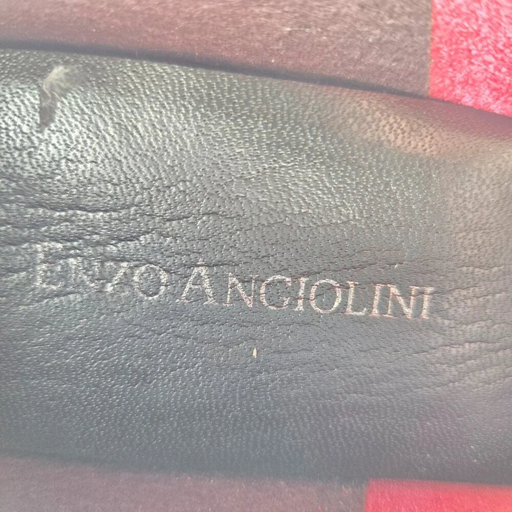 Enzo Angiolini red slip on square toed loafers - Picture 6 of 11